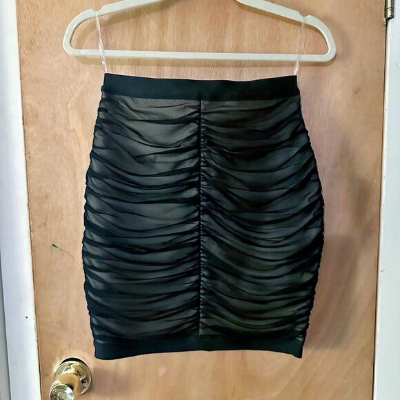 The GIRLCODE - Black Ruched Bandage Mini Skirt - Picture 2 of 4